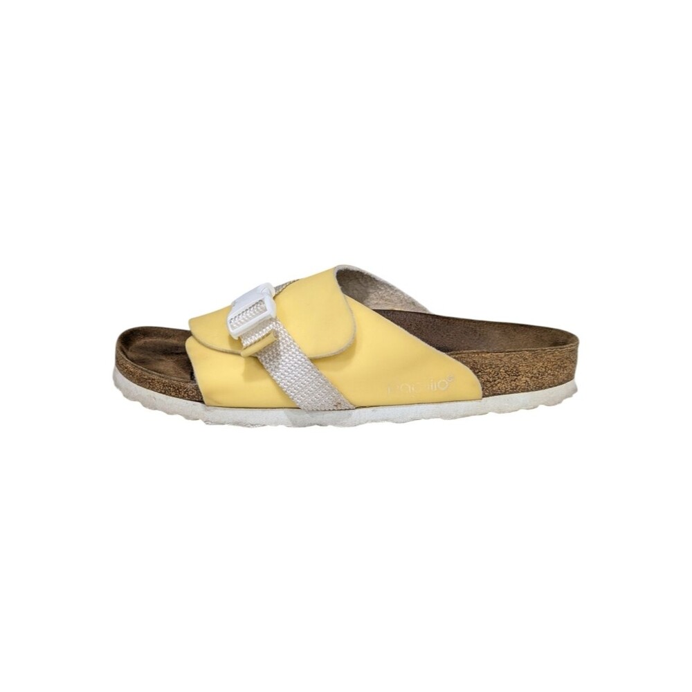 Birkenstock Papillio Butter Yellow Pastel Slide On Sandal Cork Comfy Size 39 8.5